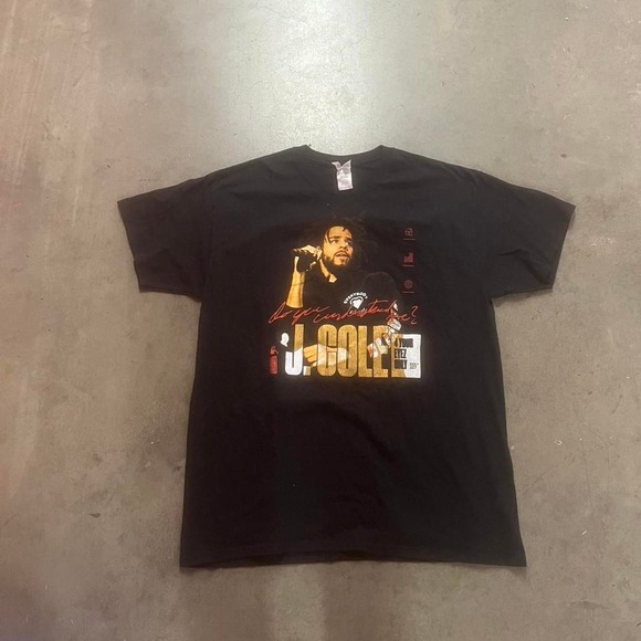 J.Cole black men's 4 your eyez only tour tshirt hiphop concert tshirt - Picture 1 of 6